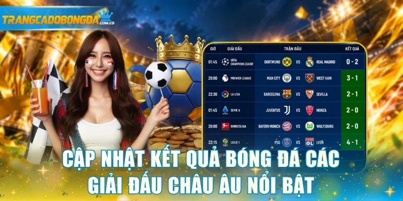 Cập nhật kết quả bóng đá các giải đấu Châu Âu nổi bật