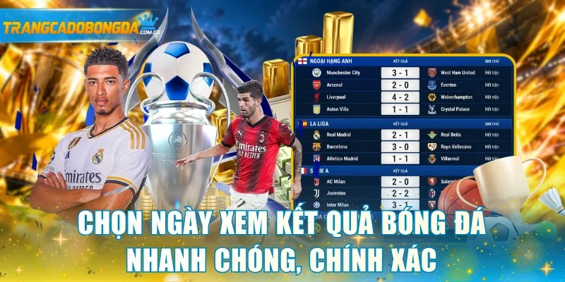 Chọn ngày xem kết quả bóng đá nhanh chóng, chính xác