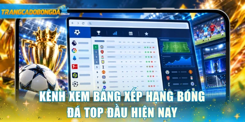 Kênh xem bảng xếp hạng bóng đá top đầu hiện nay