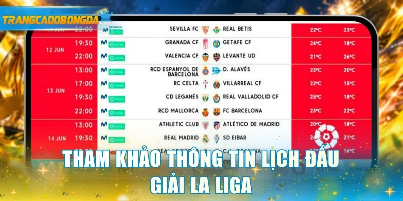 Tham khảo thông tin lịch đấu giải La Liga