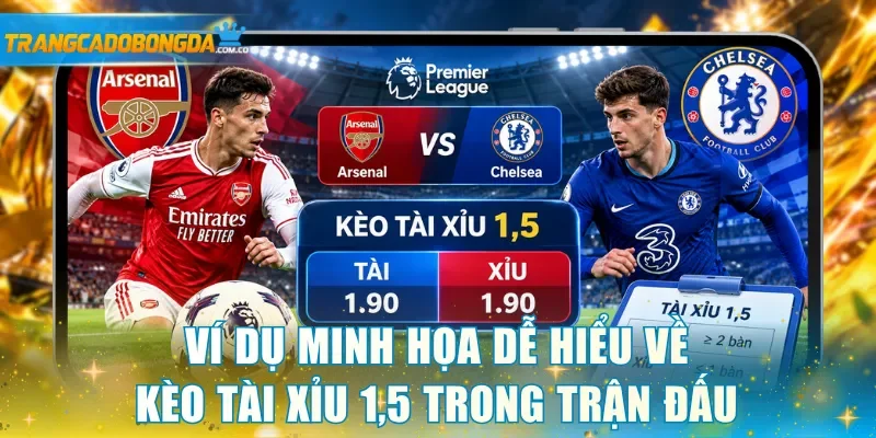 Ví dụ minh họa dễ hiểu về kèo tài xỉu 1,5 trong trận đấu